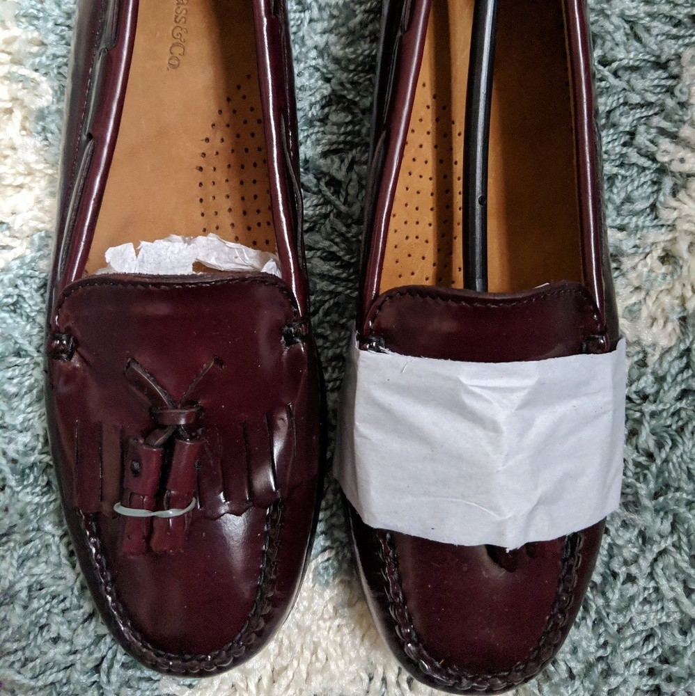 Oxblood leather loafers